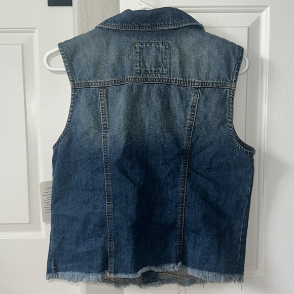 119. NWT mudd sleeveless jean jacket jean vest size large - Picture 4 of 5